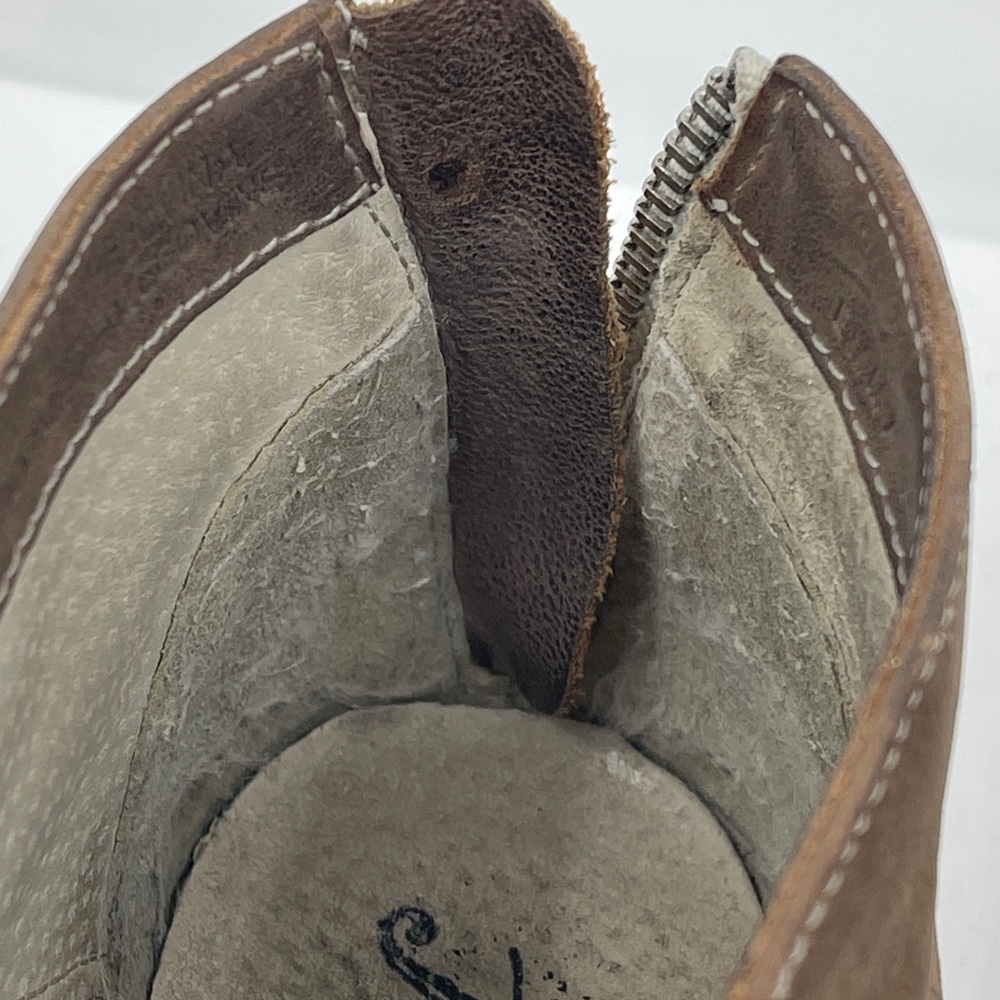 FREE PEOPLE EMMA Brown Leather Strappy BOOTIE SIZE 38 ZIPPER IN BACK - Picture 6 of 11